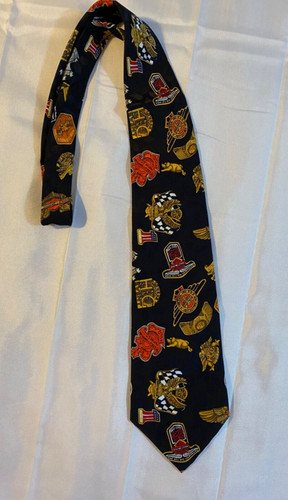 Harley davidson black silk tie - davidson,
