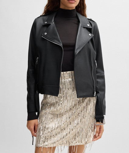 Black leather jacket - leather, women