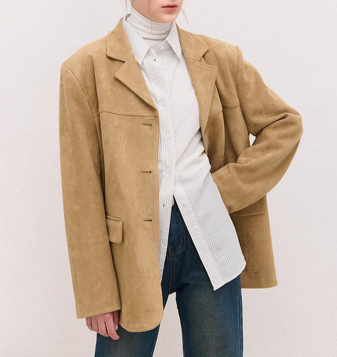 Tan oversized suede - tan,
