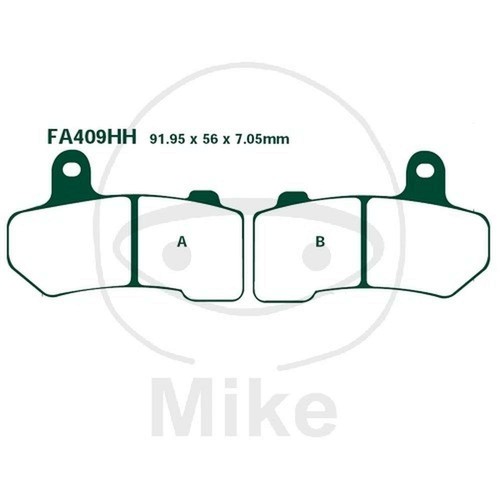Pair brake pads ebc fa409hh - pair,