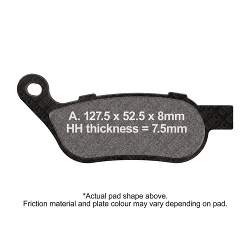Ebc brake pads rear - rear, right